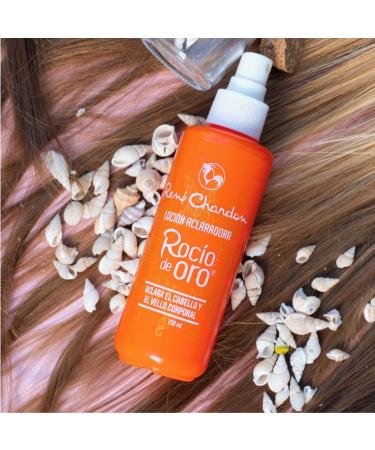 Rene Chardon Rocio de Oro Hair Lightening Lotion Blonde formula, 5oz-150ml Spray bottle 1 count, with Vitamin D and Silicone, for all hair types - Buy Online on GoSupps.com