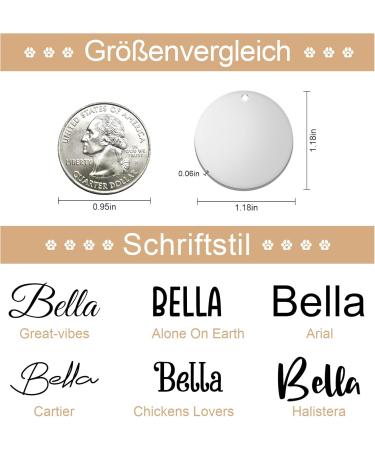Personalized Kodinsiivous Dog Brand: Engraved Stainless Steel Round Collar Tag (30mm) - Custom Name & Design for Dogs & Cats - Buy Online on GoSupps.com