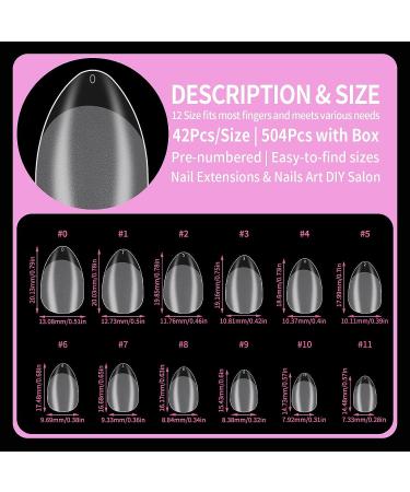 Gootrades XS Almond Gel Nail Tips Set - 504PCS Half Matte Soft Gel Full Cover Tips for Salon-Quality Extension and DIY Nail Art at Home - Buy Online on GoSupps.com