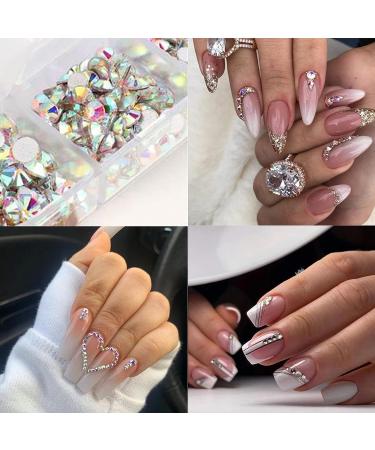 4 Boxes Nail Art Rhinestones & Flatback Pearls - Crystal Nail Charms & Decorative Diamonds for Women - Buy Online on GoSupps.com