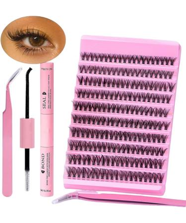 Laluerck DIY Lash Extensions Kit with D Curl Lash Clusters Lash and Seal Lash Applicator for Self Application at Home 8 To 15mix - Buy Online on GoSupps.com