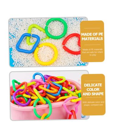 Shop Ibasenice 140 PTH Geometric Chain Buckle Baby Links - Colorful Sensory Rings for Newborns & Toddlers | 4-Piece Set (5.5x5.5cm) - Buy Online on GoSupps.com