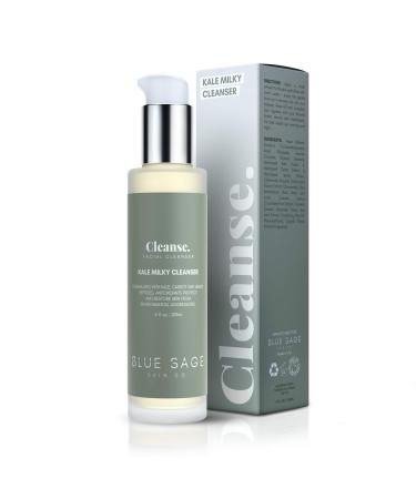 Blue Sage Kale Milky Daily Facial Cleanser | Natural Anti-Aging Face Wash with Antioxidants and Amino Acids to protect and repair skin from the aging effects of pollution