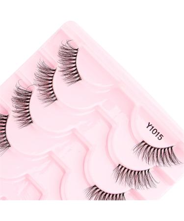 KANGQL Half Lashes False Eyelashes Natural Half Lashes Short Wispy Clear Band Lashes Pack Cat Eye 3D Faux Mink Lashes Fake Eyelashes 10Pair - Buy Online on GoSupps.com