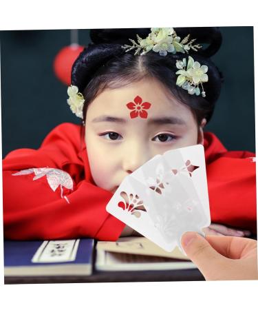 FOMIYES 1 Set Hanfu Forehead Patch Carnival Face Stencils Birth Stencil Mini Makeup Puff Pvc White - Buy Online on GoSupps.com
