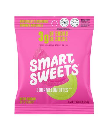 Smart Sweets Low Sugar Sourmelon Bites Candy Fruity Free of Sugar Alcohols & No Artificial Sweeteners Sweetened with Stevia Natural Fruit Flavors 12x50g (Box of 12)