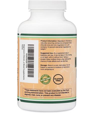 Magnesium Chloride (Cloruro De Magnesio) - 180 Capsules 1 000mg Per Serving Supports Digestive and Bone Health - Non-GMO and Gluten Free by Double Wood Supplements (Pack of 2) 180 Count (Pack of 2) - Buy Online on GoSupps.com