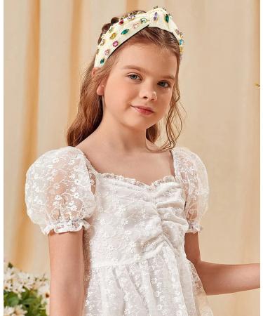 Wecoe White Rhinestone Knotted Headband for Women - Sparkly Wide Headband Non Slip Fashion Hair Accessories - Buy Online on GoSupps.com