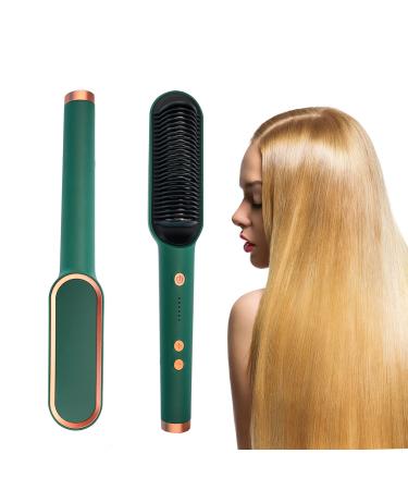 Hair Straightener Brush Electric Hair Straightening Comb Anti-Scald Hot Brush Hair Straightener Comb with 360 Swivel Cord 4 Temp Settings 30s Fast Heating & Auto-Off Safe for Women