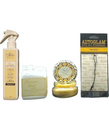 Tyler Candle Company Trophy Glamorous Gift Suite VI - On Demand Room Spray Glamorous Wash Jar Candle & Autoglam | Best International Shipping - Buy Online on GoSupps.com