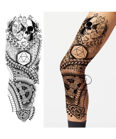 Kotbs Waterproof Black Totem Arm Sleeve Temporary Tattoos Set - 12 Sheets - Buy Online on GoSupps.com