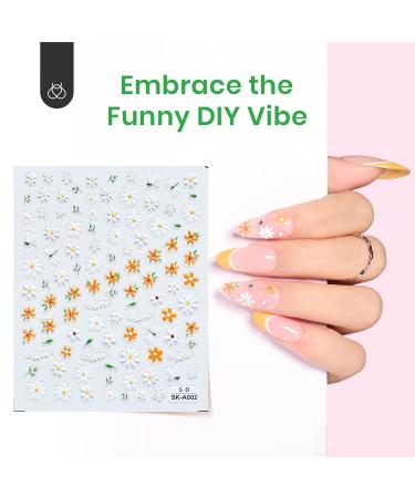 Beetles Gel Polish Top Coat & 5D Flower Nail Stickers - No Wipe UV LED - Perfect for Girls & Women | Garden Walk Design - Buy Online on GoSupps.com