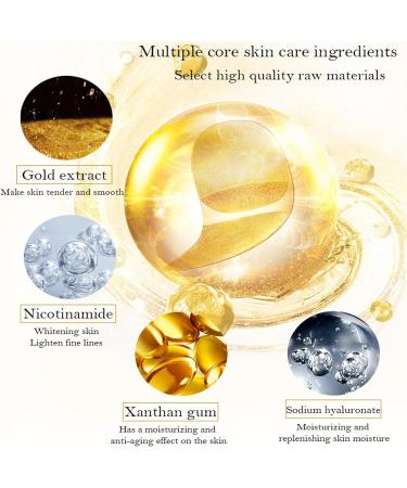 Houmai Gold Eye Mask - Anti-Aging 24k Gold Essence Eye Patch for Dark Circles Puffiness & Moisturizing Skin Care (2 Boxes) - All Skin Types - Buy Online on GoSupps.com