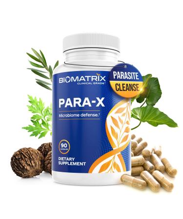 BioMatrix para-X Digestive Cleanse Supplement Herbal Formula Wormwood Berberine Black Walnut Artemisinin Olive Leaf for Humans | 30-60 Day Supply | 90 Veggie Caps