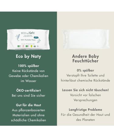 Eco by Naty Flushing Baby Wet Wipes - 100% Compostable Chemical-Free & Hypoallergenic | Safe for Sensitive Skin | 12 Pack (672 Wipes) - Buy Online on GoSupps.com