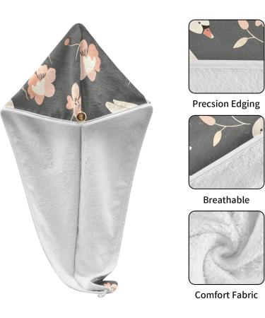 Super Absorbent Swan & Flowers Hair Towel 2 Pack - Quick Drying Hair Turbans for Women & Girls - Buy Online on GoSupps.com
