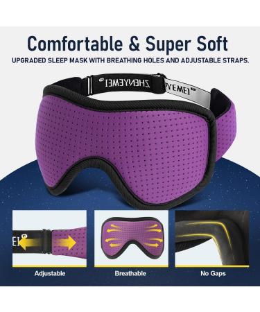Adjustable Purple Sleep Mask for Men and Women - Zero Eye Pressure, Comfortable Eye Covers with Velcro - 1 Count - Buy Online on GoSupps.com