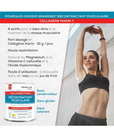 GRANIONS - Marine Collagen Powder - RECONTRACTING MUSCLE - 10 G PER DAY Collagen Powder - 300 g jar of Marine Collagen - Buy Online on GoSupps.com