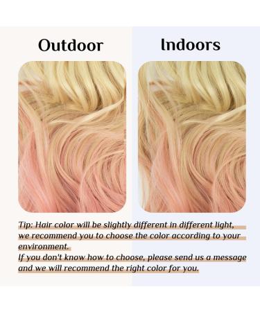 SARLA 18 Inch Invisible Wire Hair Extension - Curly Wavy Synthetic Hairpiece for Women - Heat Resistant Fiber - Beach Blonde to Pink (Pack of 1) - Buy Online on GoSupps.com