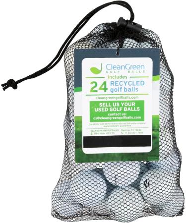 24 Pro Line Recycled Golf Balls Mix - Clean Green - Used Golf Balls Bulk - Includes Mesh Bag - Men and Women - Buy Online on GoSupps.com