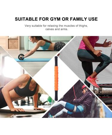 Healeved 3 STK Massage Roller Rod - Foam Rollers for Muscle Massage & Trigger Point Relief | Orange Yoga Fitness Stick | 43x3.5cm - Buy Online on GoSupps.com