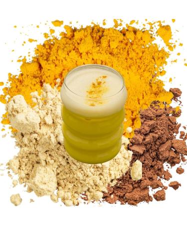 Nature AZ Golden Latte Organic Energy Blend Turmeric Ginger Acerola Lucuma No Added Sugar Low GI Maltodextrin Free Vegan & 100% Natural 145g sachet (approx. 30 servings) Made in France - Buy Online on GoSupps.com