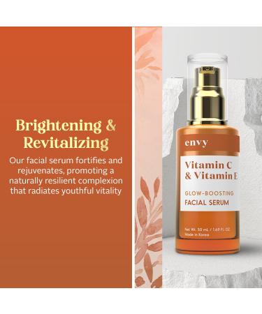 Buy Envy Vitamin C Serum with E & Glycerin | Dermatologist-Tested Korean Skin Care for Dark Spots & Brightening | Anti-Aging & Acne Treatment | Cruelty-Free All Skin Types 1.69 Fl Oz - Buy Online on GoSupps.com