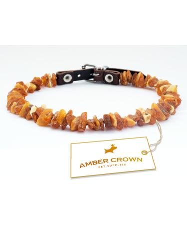 Premium Amber Necklace for Dogs & Cats | Leather Clasp | Flea & Tick Protection 30-35cm - Buy Online on GoSupps.com