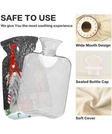 Christmas Dwarf Tomte Hot Water Bottle - 2 Litre Fleece Cover for Warmth & Cold Compresses - Perfect Holiday Gift - Buy Online on GoSupps.com