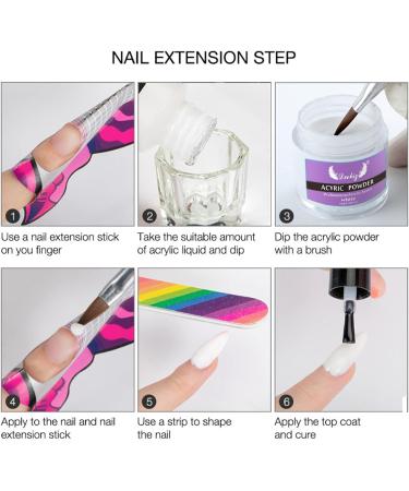Acrylic Nail Kit for Beginners - White Pink Nude Acrylic Powder Set with Liquid for Nail Extension Carving - Includes Acrylic Nail Brush - Home Use - Buy Online on GoSupps.com