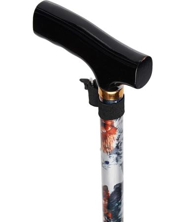 PCP Mobility Adjustable Travel Folding Cane Fritz Handle Cats with Mahogany Handle 3/4-Inch Tip Size - Buy Online on GoSupps.com