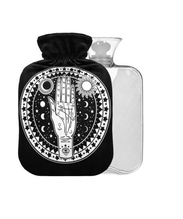 Astrology Hot Water Bottle with Cover 1 l Small Hot Water Bag for Pain Relief Cramps BAP-Free
