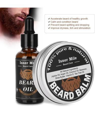 4pcs Men's Beard Care Set | Moisturizing Balm Beard Oil Comb & Brush | Premium Grooming Essentials - Buy Online on GoSupps.com