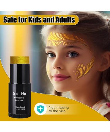 Go Ho Metallic Gold Face Paint Stick - 1.06 Oz, Washable & Non-toxic Cream Body Paint for Adults/Children, Theater, Halloween, SFX, Cosplay - Pearl Gold Finish - Buy Online on GoSupps.com