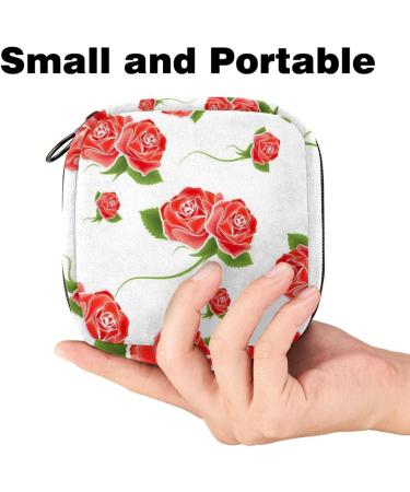 Shop Women's Binding-Up Bags - Roses Pattern Tampon Storage with Zip Pockets | Multi-Purpose Menstrual Bags - Buy Online on GoSupps.com