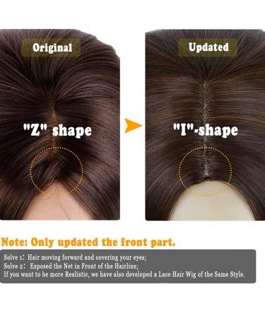 QUEENTAS 14-inch Dark Brown Short Bob Wig for White Women - Shoulder Length Synthetic Hair with Middle Part Bangs - Buy Online on GoSupps.com