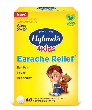 Hyland's 4 Kids Earache Relief Ages 2-12 40 Quick-Dissolving Tablets