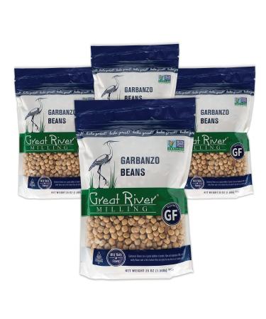 Great River Milling, Garbanzo Beans, Non-Organic, 25 Ounce (Pack of 4)