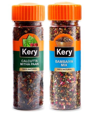Kery Calcutta Meetha Mix & Bambaiya Mix Mukhwas 2 Bottles 230g (Mix Mouth Fresheners)_Packing May Vary