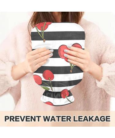 Naanle Stripes Cherry Berry Hot Water Bottle 1L - Transparent Cover for Pain Relief & Warmth | Ideal Hand & Feet Warmer - Buy Online on GoSupps.com