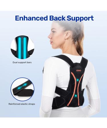VOKKA Posture Corrector for Men and Women - Fully Adjustable Back Support Brace - Breathable and Comfortable - Pain Relief for Neck, Back, Shoulders - Black X-Large - Buy Online on GoSupps.com