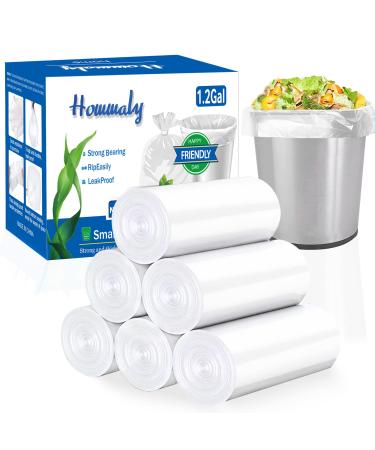 1.2 gallon trash can liners,Small clear Garbage Bags 300,Extra Strong 1 2 Gal Trash Bag,Fit 4.5-6 liters trash Bin Liners for Home Office Kitchen 1.2Gallon Clear