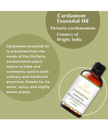 LOTUSJOY Cardamom Essential Oil - 1 Oz - Pure Natural Cardamom Oil for Diffuser Skin Laundry DIY - Buy Online on GoSupps.com