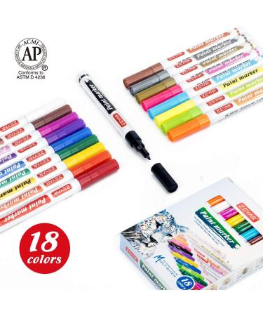 ZEYAR Oil-Based Paint Markers - 18 Colors, Extra Fine Point, AP Certified, Waterproof - Perfect for Rock Painting and More - Buy Online on GoSupps.com