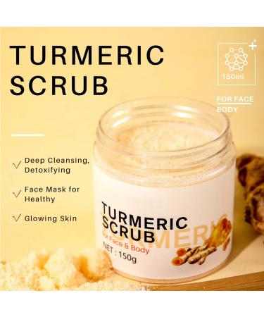 Hocossy Turmeric Body Scrub - 150ML for Acne, Dark Spots, Hyperpigmentation, and Smooth Skin - Buy Online on GoSupps.com