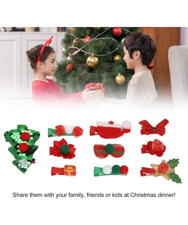 Christmas Hair Clips Kit Red Glitter Christmas Hair Barrettes Cute Hair Clips for Party - Buy Online on GoSupps.com