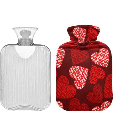 Valentine's Day Heart Hot Water Bottle - 2L with Cover for Pain Relief & Warmth | Ideal for Arthritis & Cold Feet | International Shipping Available - Buy Online on GoSupps.com