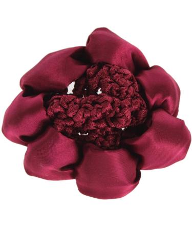 JUSTFOX - bun net hair net hair hairstyle aid fabric in burgundy