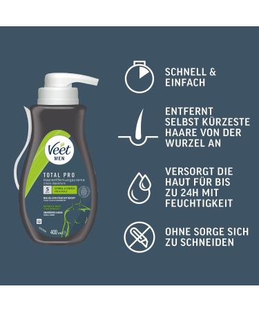 Veet for Men Hair Removal Cream - Sensitive Formula Fast & Effective 2 Pack (2 x 400ml) - Quick 5-10 Min Hair Removal with Spatula - Buy Online on GoSupps.com