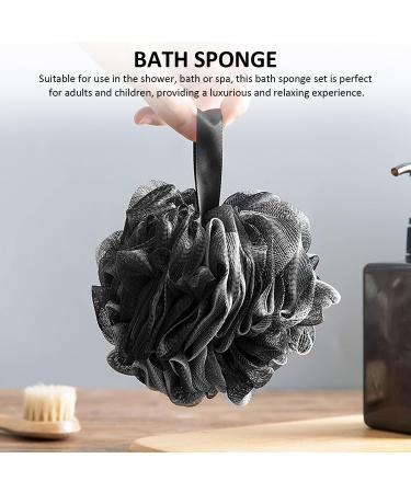 4-Piece Bath Flowers 4-Piece Hooks Soft Foaming Sponge Bath Sponge Exfoliating Sponge Body Scrub Pad and Back Cleaner (Black) - Buy Online on GoSupps.com